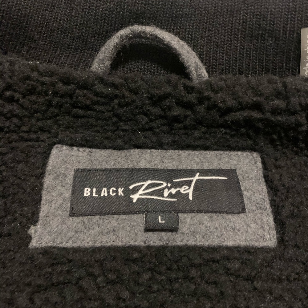 Black Rivet Jacket Coat Full Zipper - Picture 4 of 5